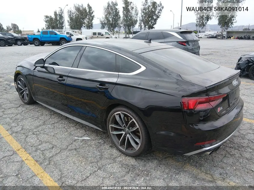 2019 Audi S5 3.0T Premium VIN: WAUB4CF58KA091014 Lot: 45474153