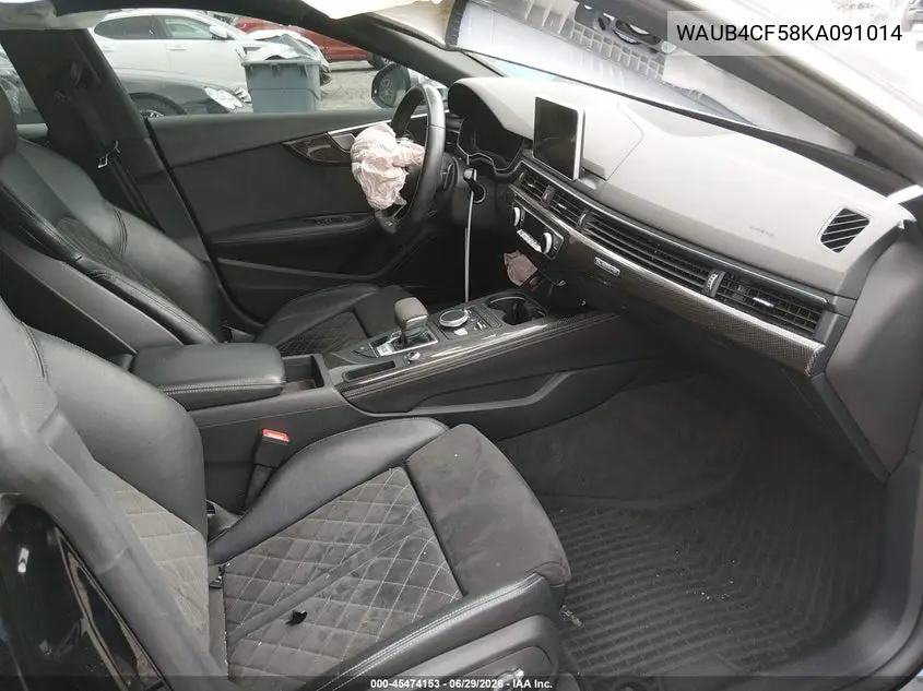 2019 Audi S5 3.0T Premium VIN: WAUB4CF58KA091014 Lot: 45474153