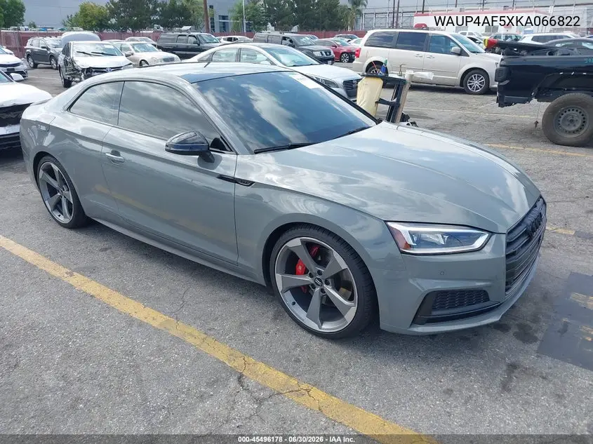 2019 Audi S5 3.0T Premium VIN: WAUP4AF5XKA066822 Lot: 45496178