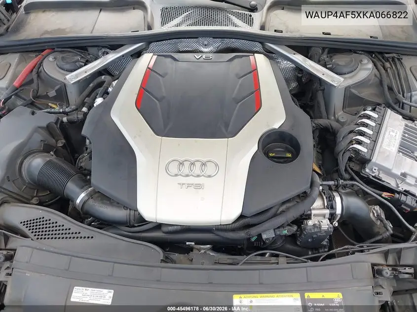 2019 Audi S5 3.0T Premium VIN: WAUP4AF5XKA066822 Lot: 45496178