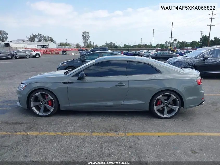 2019 Audi S5 3.0T Premium VIN: WAUP4AF5XKA066822 Lot: 45496178