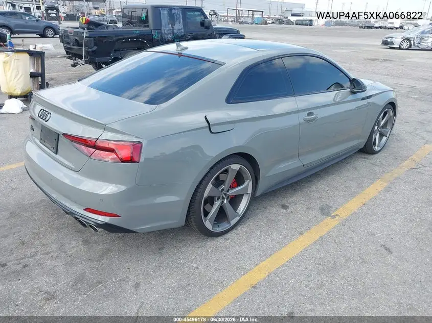 2019 Audi S5 3.0T Premium VIN: WAUP4AF5XKA066822 Lot: 45496178