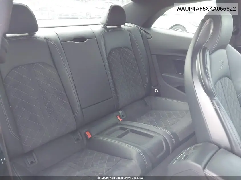 2019 Audi S5 3.0T Premium VIN: WAUP4AF5XKA066822 Lot: 45496178