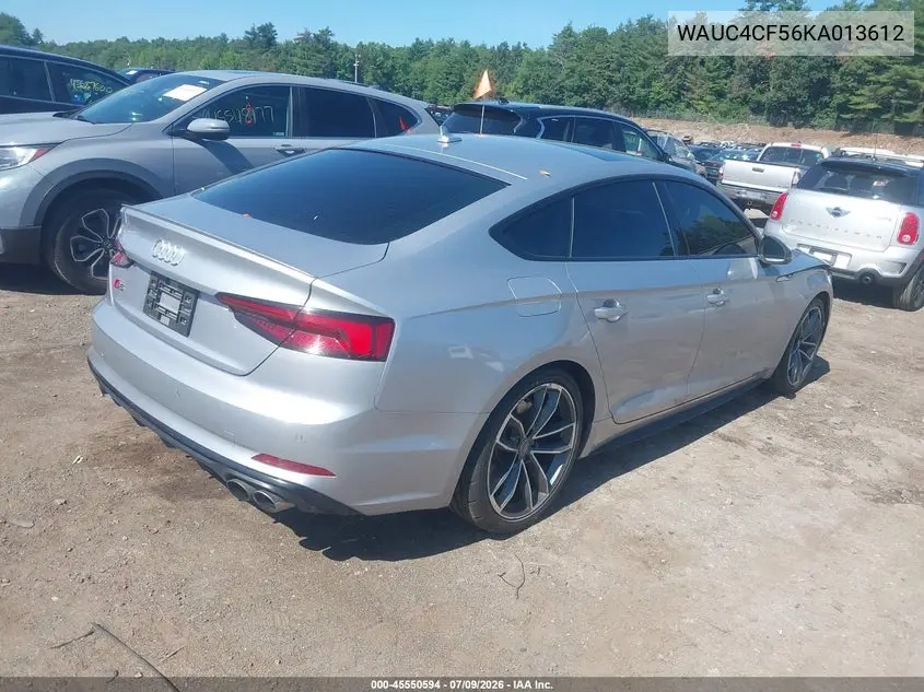 2019 Audi S5 3.0T Premium VIN: WAUC4CF56KA013612 Lot: 45550594