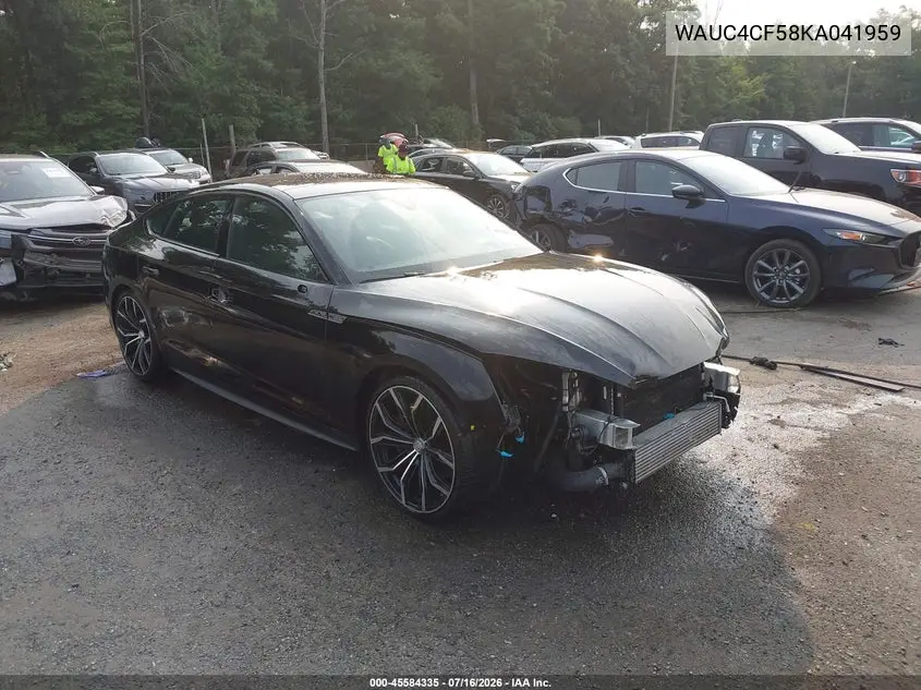 2019 Audi S5 3.0T Premium VIN: WAUC4CF58KA041959 Lot: 45584335