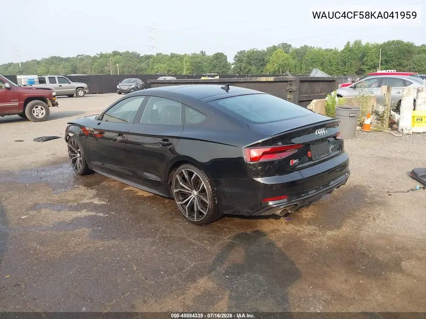 2019 Audi S5 3.0T Premium VIN: WAUC4CF58KA041959 Lot: 45584335
