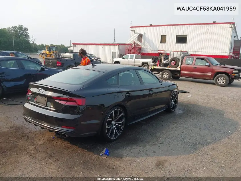 2019 Audi S5 3.0T Premium VIN: WAUC4CF58KA041959 Lot: 45584335