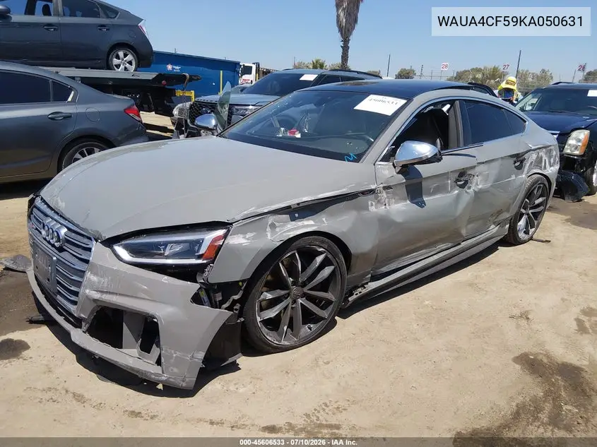 2019 Audi S5 3.0T Premium VIN: WAUA4CF59KA050631 Lot: 45606533