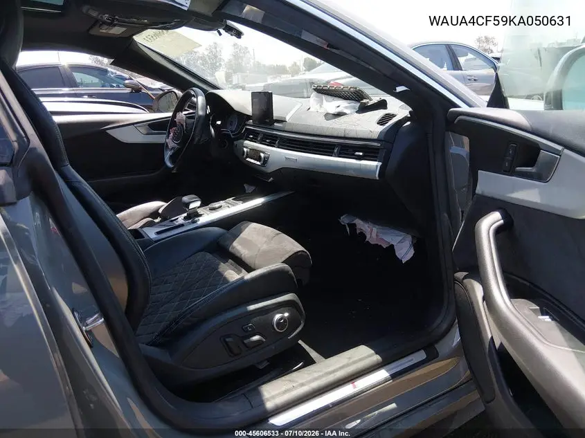 2019 Audi S5 3.0T Premium VIN: WAUA4CF59KA050631 Lot: 45606533