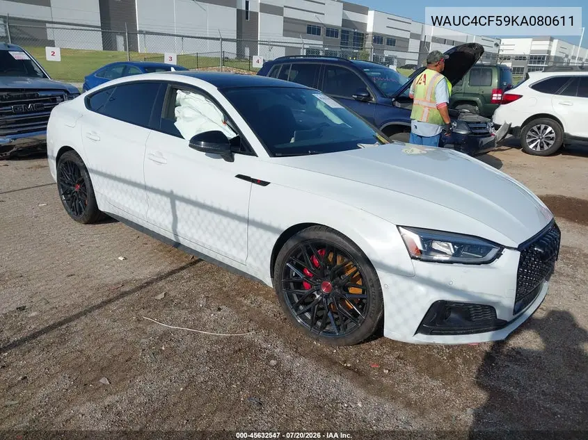 2019 Audi S5 3.0T Premium VIN: WAUC4CF59KA080611 Lot: 45632547