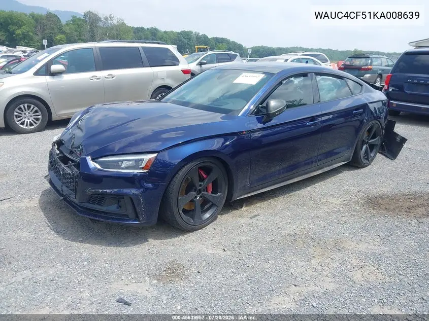 2019 Audi S5 3.0T Premium VIN: WAUC4CF51KA008639 Lot: 45639957