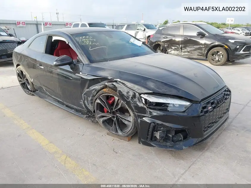 2020 Audi S5 Premium Plus Tfsi Quattro Tiptronic VIN: WAUP4AF5XLA002202 Lot: 45511538