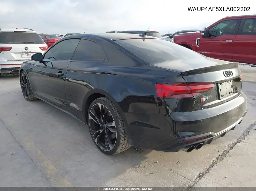 2020 Audi S5 Premium Plus Tfsi Quattro Tiptronic VIN: WAUP4AF5XLA002202 Lot: 45511538