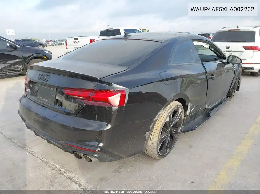 2020 Audi S5 Premium Plus Tfsi Quattro Tiptronic VIN: WAUP4AF5XLA002202 Lot: 45511538