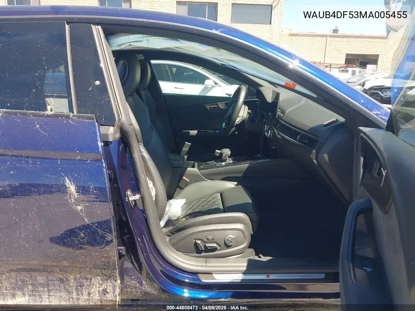 2021 Audi S5 Sportback Prestige Tfsi Quattro Tiptronic VIN: WAUB4DF53MA005455 Lot: 44808473