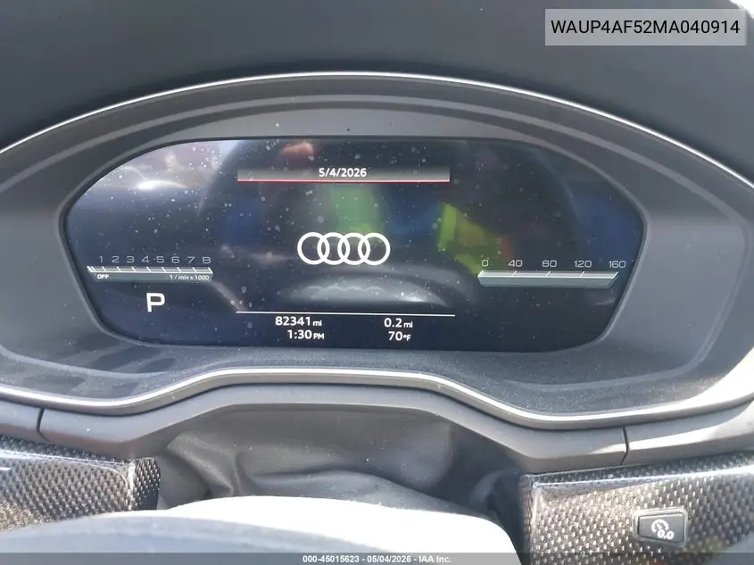 2021 Audi S5 Premium Plus Tfsi Quattro Tiptronic VIN: WAUP4AF52MA040914 Lot: 45015623