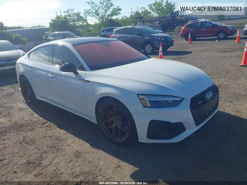 2021 Audi S5 Sportback Premium Plus Tfsi Quattro Tiptronic VIN: WAUC4CF57MA037081 Lot: 45222496