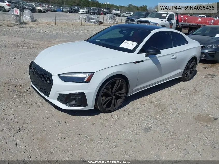 2022 Audi S5 Premium Plus Tfsi Quattro Tiptronic VIN: WAUP4AF59NA035436 Lot: 44693882