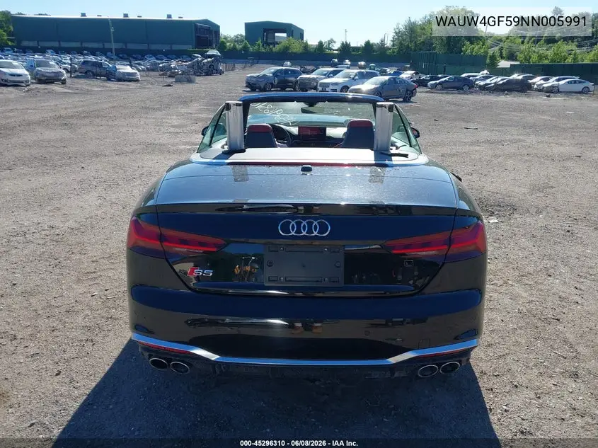 2022 Audi S5 Cabriolet Premium Plus Tfsi Quattro Tiptronic VIN: WAUW4GF59NN005991 Lot: 45296310