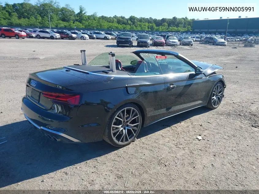 2022 Audi S5 Cabriolet Premium Plus Tfsi Quattro Tiptronic VIN: WAUW4GF59NN005991 Lot: 45296310