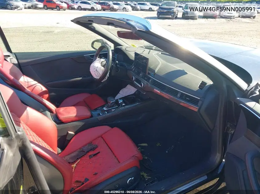 2022 Audi S5 Cabriolet Premium Plus Tfsi Quattro Tiptronic VIN: WAUW4GF59NN005991 Lot: 45296310
