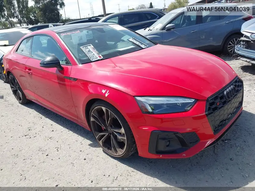 2022 Audi S5 Prestige Tfsi Quattro Tiptronic VIN: WAUR4AF56NA041039 Lot: 45389515