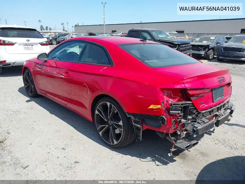 2022 Audi S5 Prestige Tfsi Quattro Tiptronic VIN: WAUR4AF56NA041039 Lot: 45389515