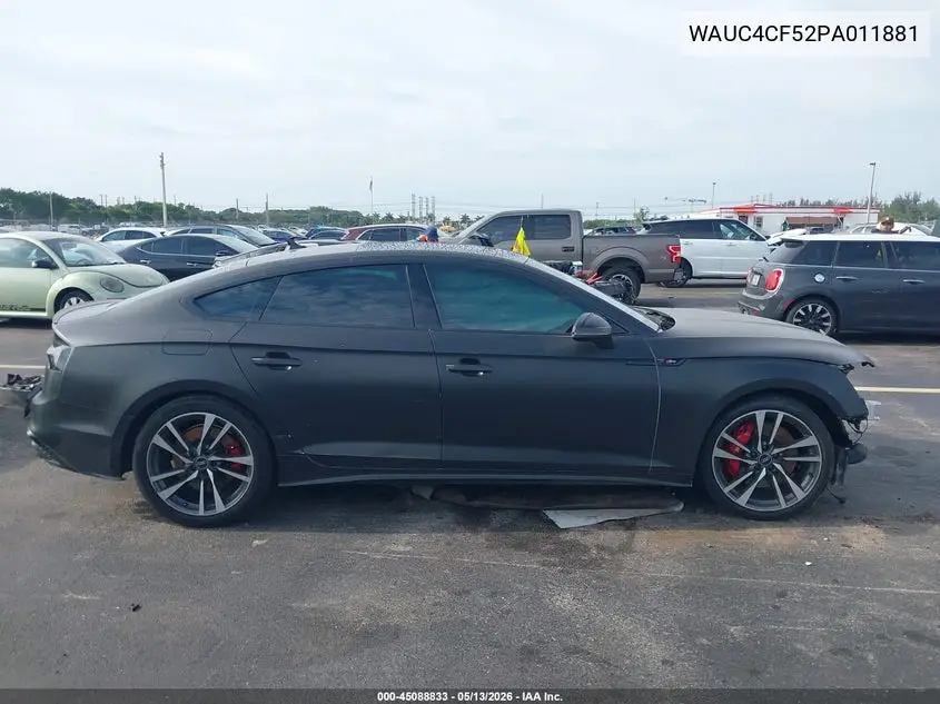 2023 Audi S5 Sportback Premium Plus Tfsi Quattro Tiptronic VIN: WAUC4CF52PA011881 Lot: 45088833