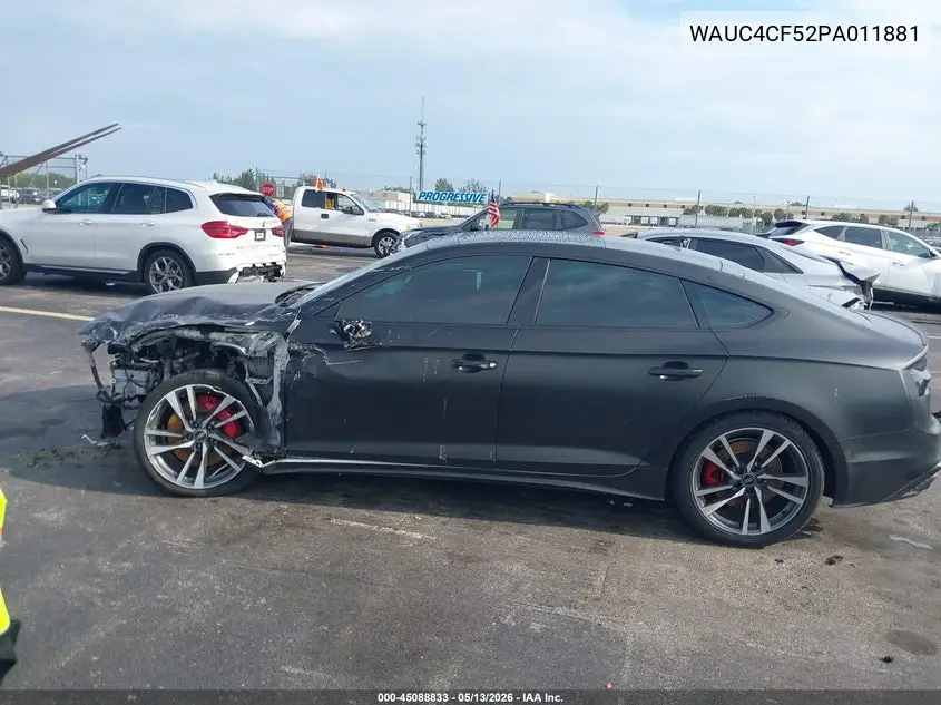 2023 Audi S5 Sportback Premium Plus Tfsi Quattro Tiptronic VIN: WAUC4CF52PA011881 Lot: 45088833