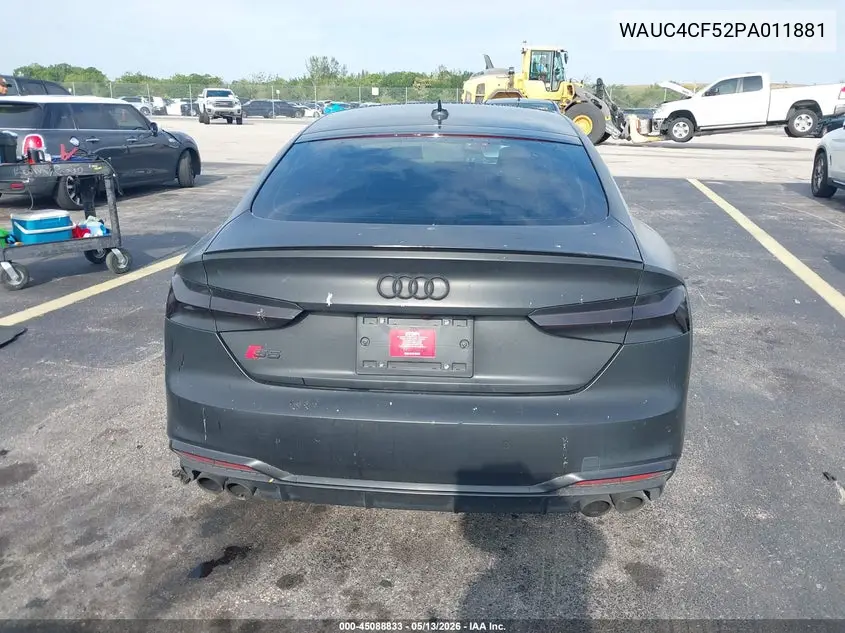 2023 Audi S5 Sportback Premium Plus Tfsi Quattro Tiptronic VIN: WAUC4CF52PA011881 Lot: 45088833