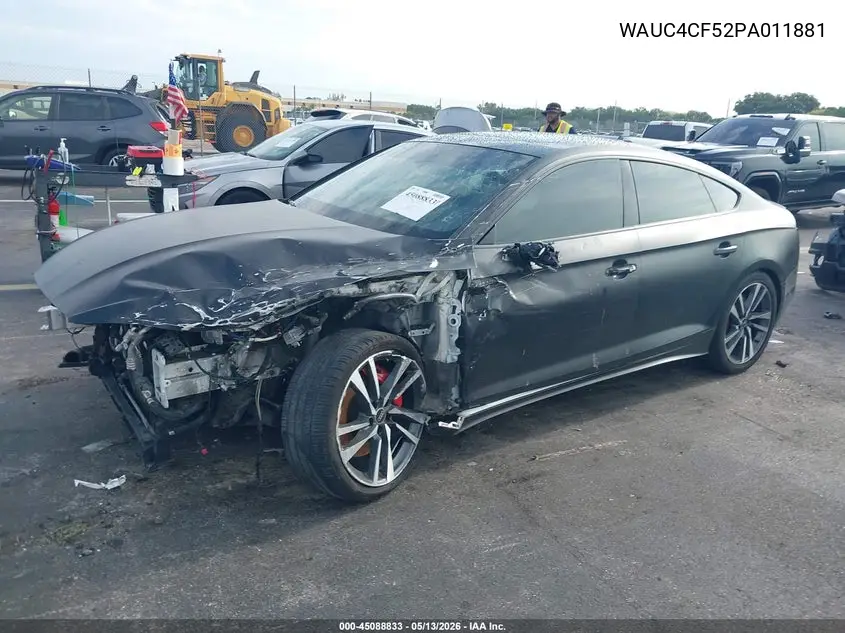 2023 Audi S5 Sportback Premium Plus Tfsi Quattro Tiptronic VIN: WAUC4CF52PA011881 Lot: 45088833
