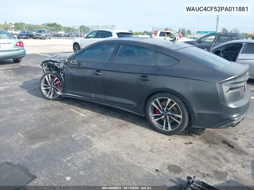 2023 Audi S5 Sportback Premium Plus Tfsi Quattro Tiptronic VIN: WAUC4CF52PA011881 Lot: 45088833
