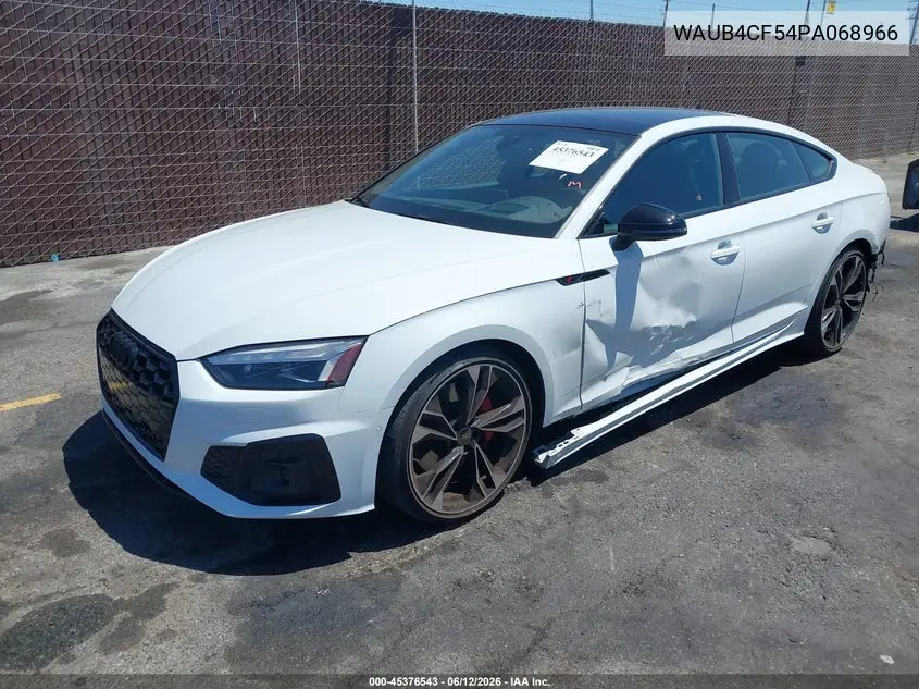 2023 Audi S5 Sportback Prestige Tfsi Quattro Tiptronic VIN: WAUB4CF54PA068966 Lot: 45376543