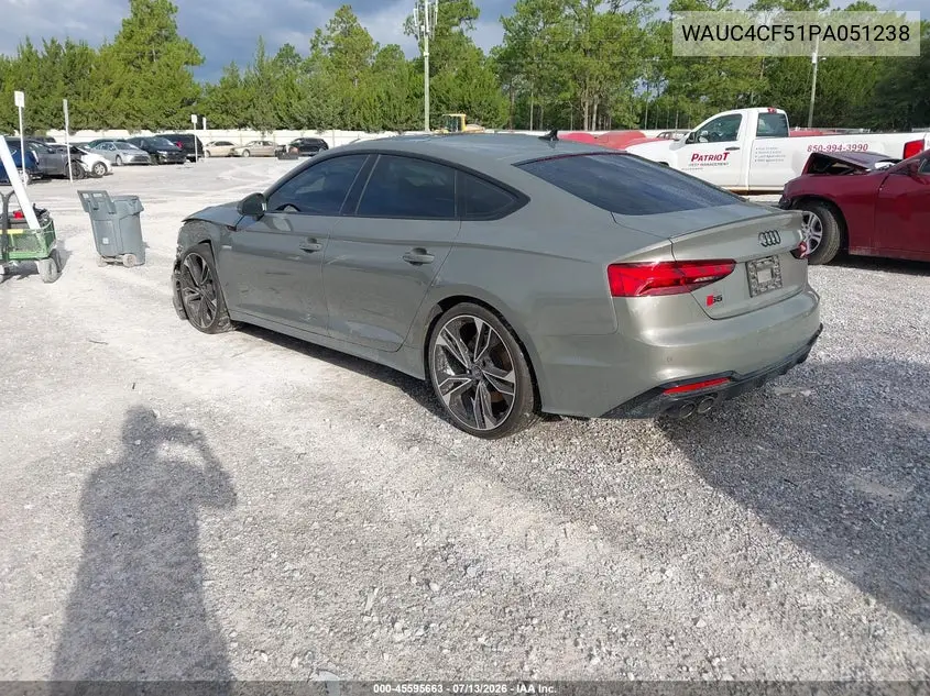 2023 Audi S5 Sportback Premium Plus Tfsi Quattro Tiptronic VIN: WAUC4CF51PA051238 Lot: 45595663