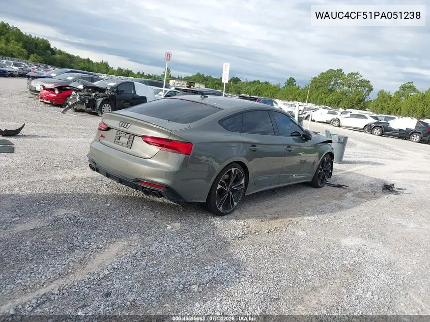 2023 Audi S5 Sportback Premium Plus Tfsi Quattro Tiptronic VIN: WAUC4CF51PA051238 Lot: 45595663