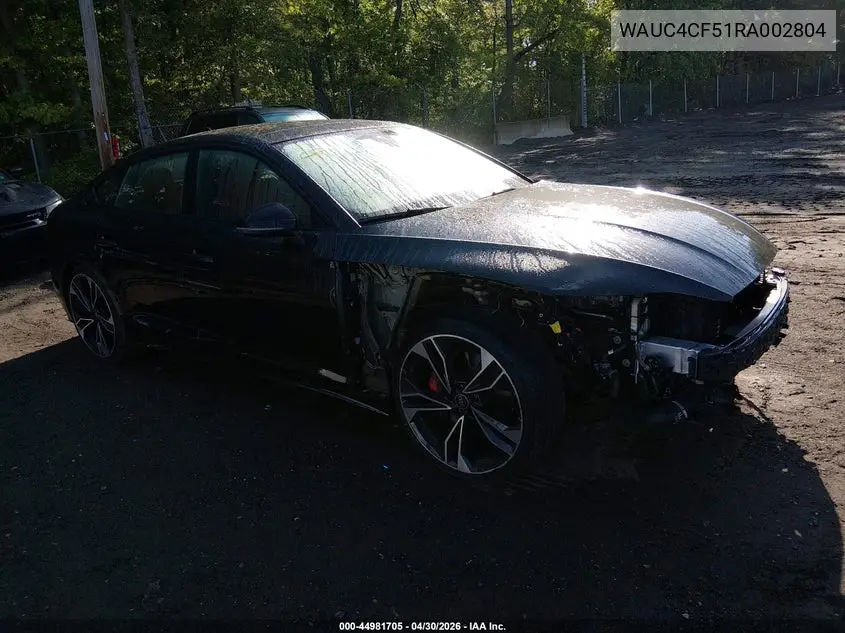 2024 Audi S5 Sportback Premium Plus Tfsi Quattro Tiptronic VIN: WAUC4CF51RA002804 Lot: 44981705
