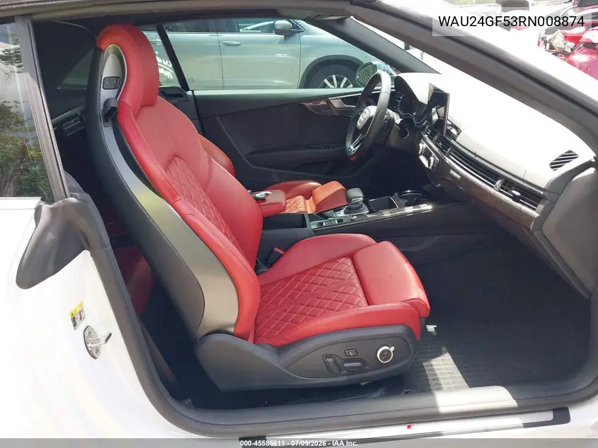 2024 Audi S5 Cabriolet Premium Tfsi Quattro Tiptronic VIN: WAU24GF53RN008874 Lot: 45585611
