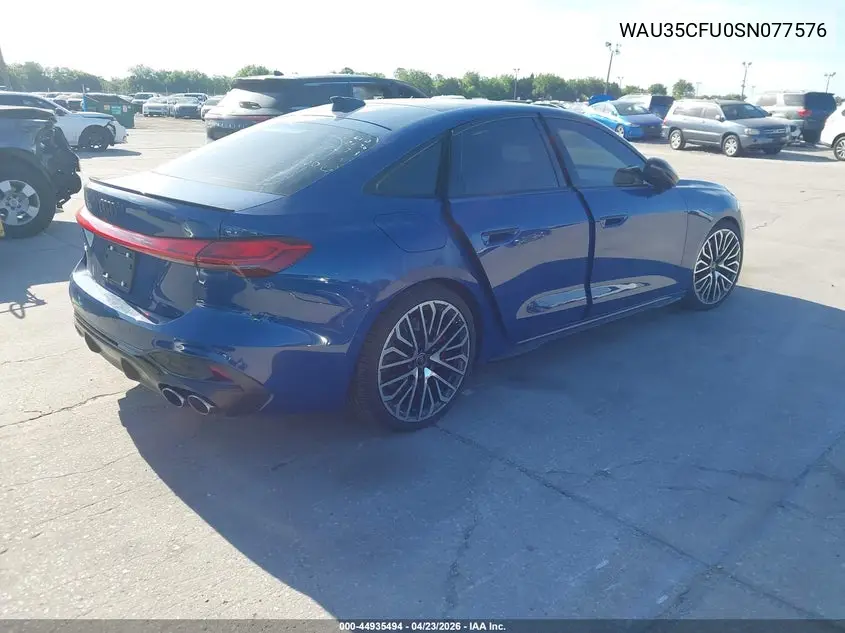 2025 Audi All-New S5 Prestige Tfsi Quattro S Tronic VIN: WAU35CFU0SN077576 Lot: 44935494