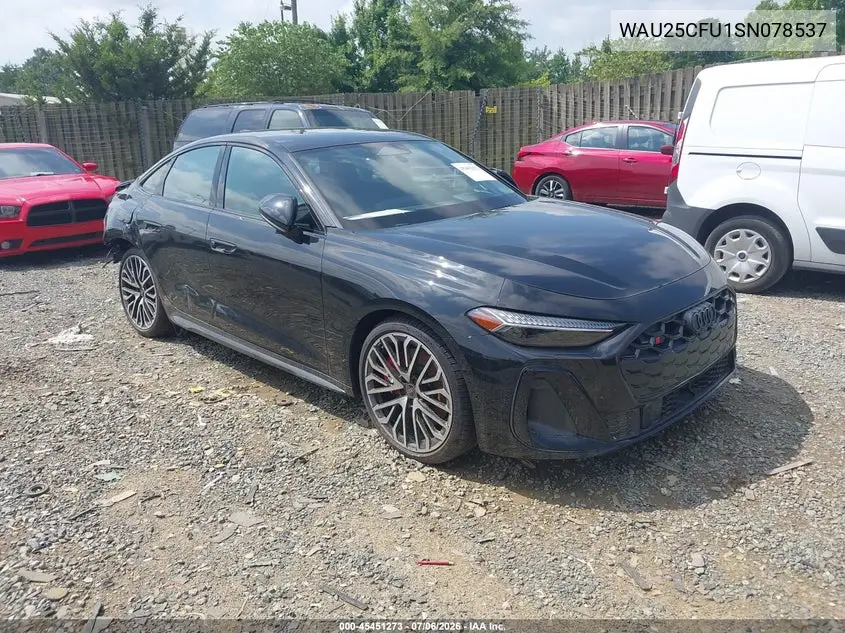 2025 Audi All-New S5 Premium Plus Tfsi Quattro S Tronic VIN: WAU25CFU1SN078537 Lot: 45451273