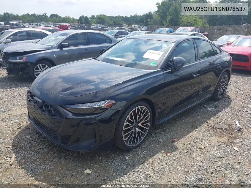 2025 Audi All-New S5 Premium Plus Tfsi Quattro S Tronic VIN: WAU25CFU1SN078537 Lot: 45451273