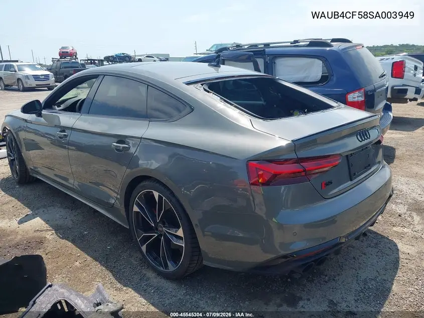 2025 Audi S5 Sportback Premium Tfsi Quattro Tiptronic VIN: WAUB4CF58SA003949 Lot: 45545304