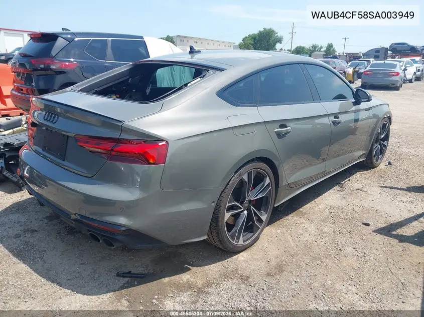 2025 Audi S5 Sportback Premium Tfsi Quattro Tiptronic VIN: WAUB4CF58SA003949 Lot: 45545304