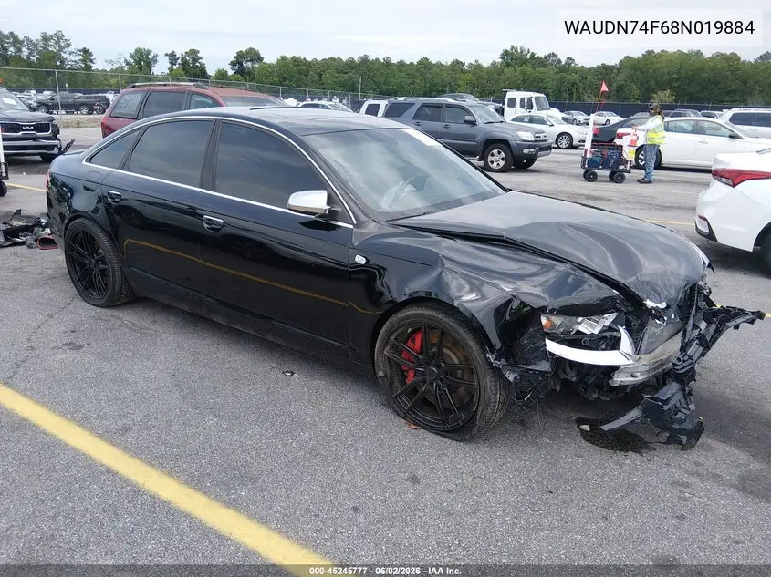 2008 Audi S6 5.2 VIN: WAUDN74F68N019884 Lot: 45245777