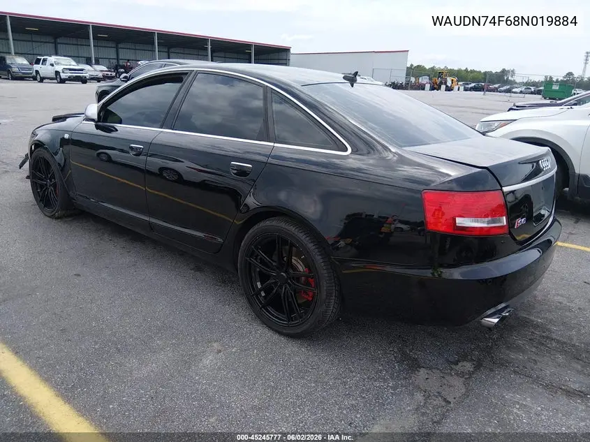 2008 Audi S6 5.2 VIN: WAUDN74F68N019884 Lot: 45245777