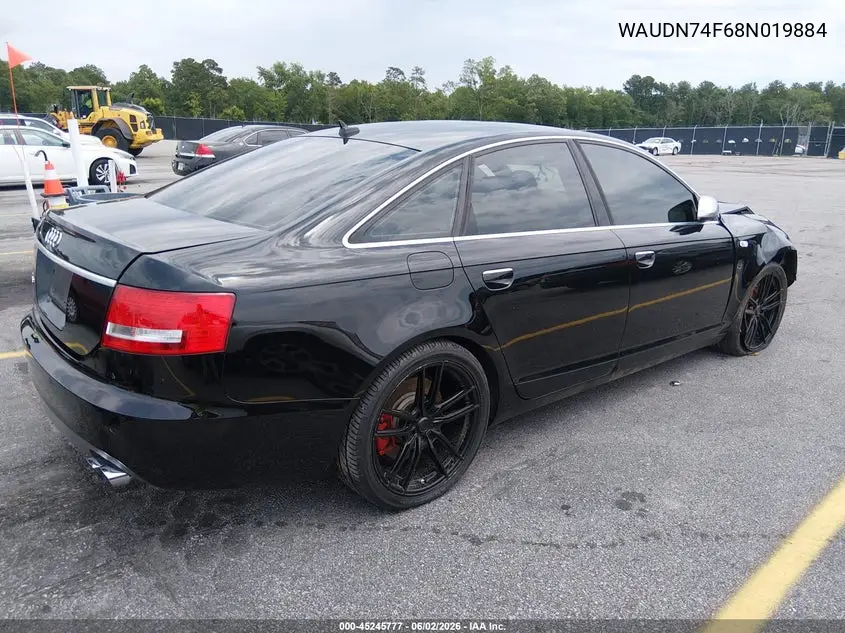 2008 Audi S6 5.2 VIN: WAUDN74F68N019884 Lot: 45245777