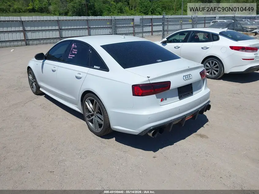 2016 Audi S6 4.0T Premium Plus VIN: WAUF2AFC9GN010449 Lot: 45100440