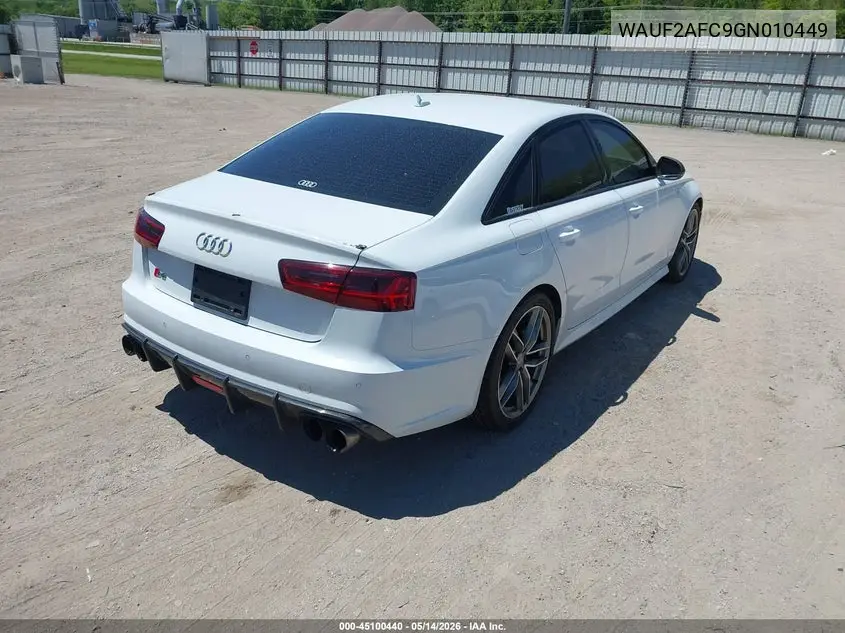 2016 Audi S6 4.0T Premium Plus VIN: WAUF2AFC9GN010449 Lot: 45100440