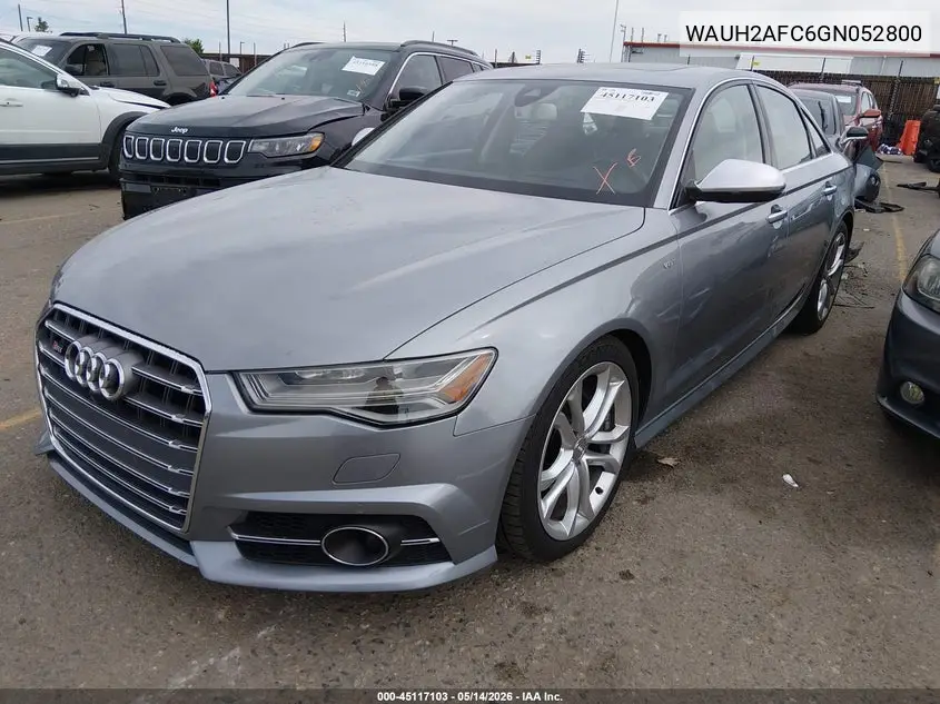 2016 Audi S6 4.0T Premium Plus VIN: WAUH2AFC6GN052800 Lot: 45117103