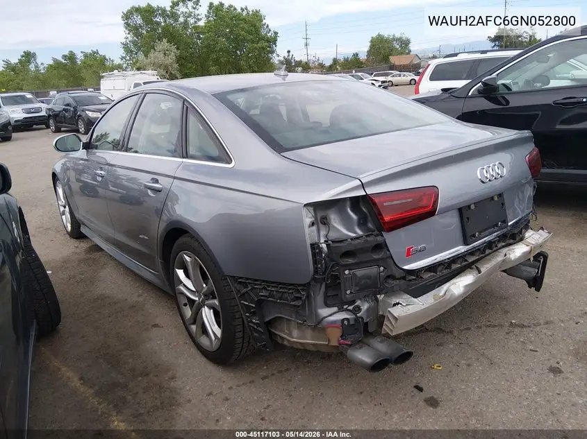 2016 Audi S6 4.0T Premium Plus VIN: WAUH2AFC6GN052800 Lot: 45117103