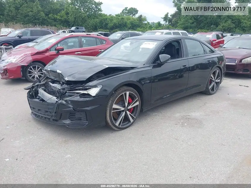 2022 Audi S6 Prestige Tfsi Quattro Tiptronic VIN: WAUFFBF20NN019717 Lot: 45296779